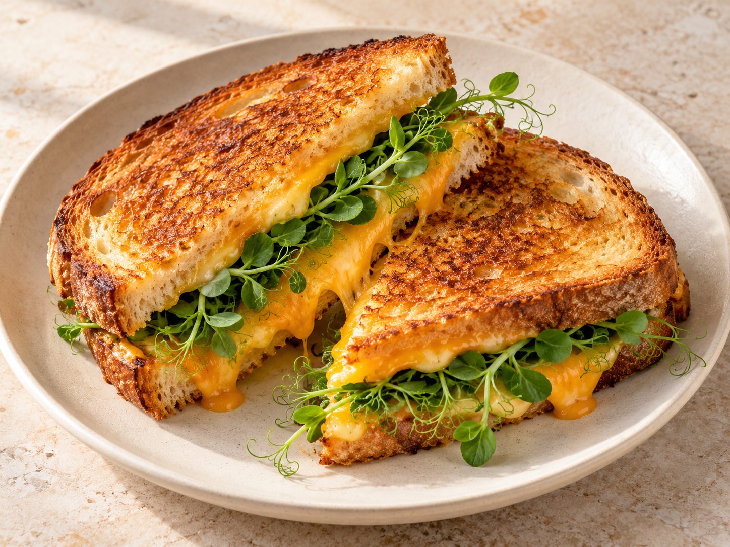 Pea Shoot Grilled Cheese
